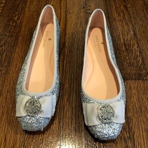 Silver Glitter Kate Spade Flats - Size 7